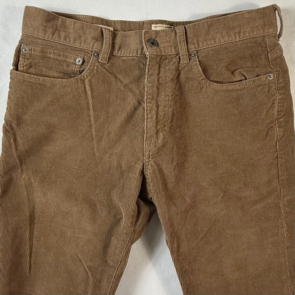 J‎ Crew 484 Corduroy Pants Mens Size 32x32 Brown Tapered Leg Performance Stretch